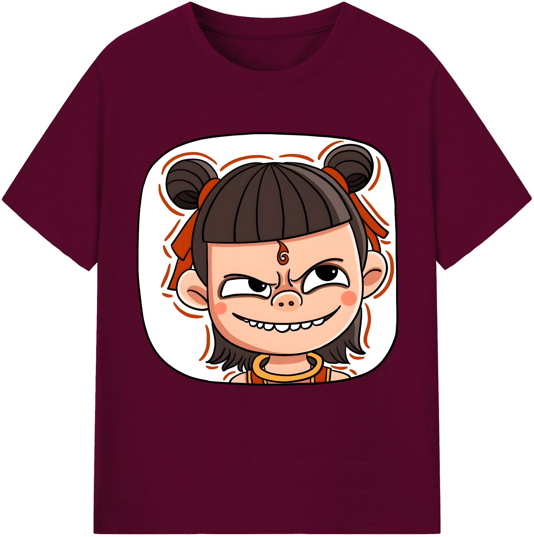 （画像用） Ne Zha 2 ナタ 魔童の大暴れ レディースカジュアルプリントTシャツ（綿100％）